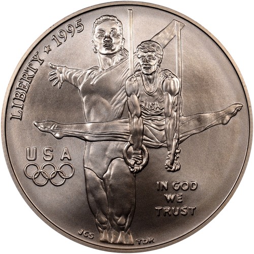 1996-D $1 Atlanta Olympic High Jump Commemorative Silver Dollar BU