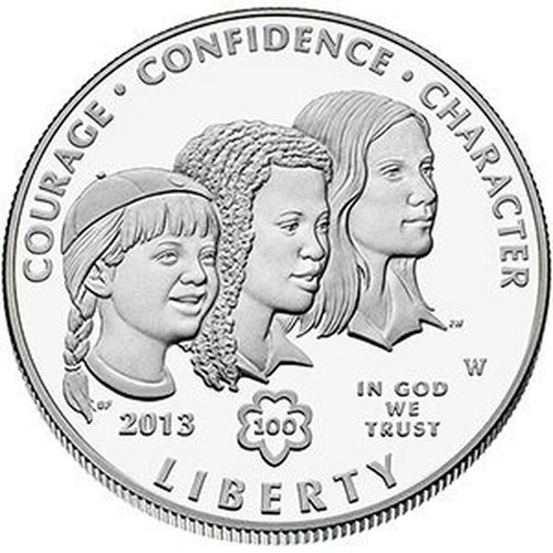 2013-W US Girl Scouts Centennial Commemorative BU Silver Dollar 