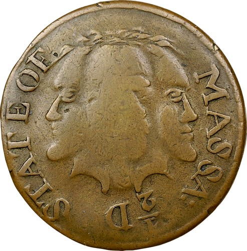 USA Halfpenny Massachusetts Coppers 1776 KM 17