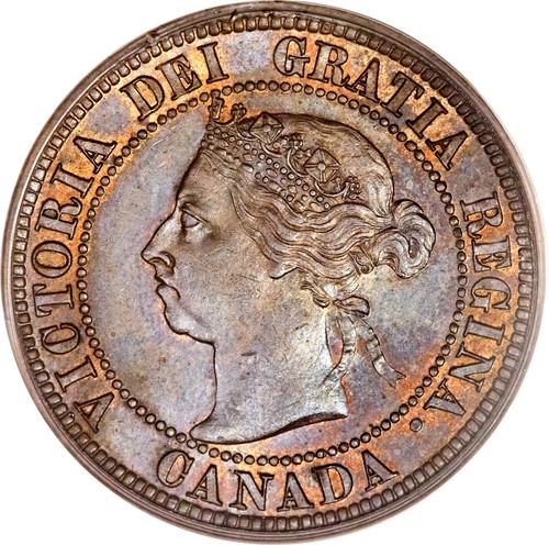 1859 Canada Large Cent Coin , Canadian One Cent, Queen Victoria 