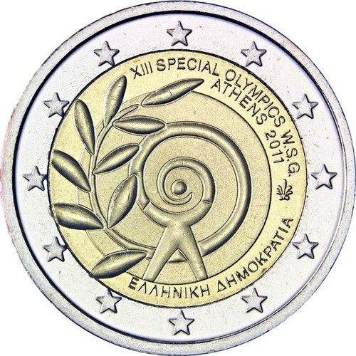 2 Euro Greece 2011 XIII colored Special Olympics 2011 