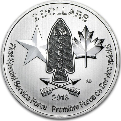 Canadian DEVIL'S BRIGADE Special Forces coins .9999 fine silver 2014 1/2 oz 