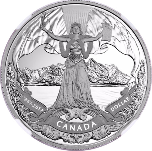 2017 Proof Pure Silver Dollar 150th Anniversary of Canadian Confederation 