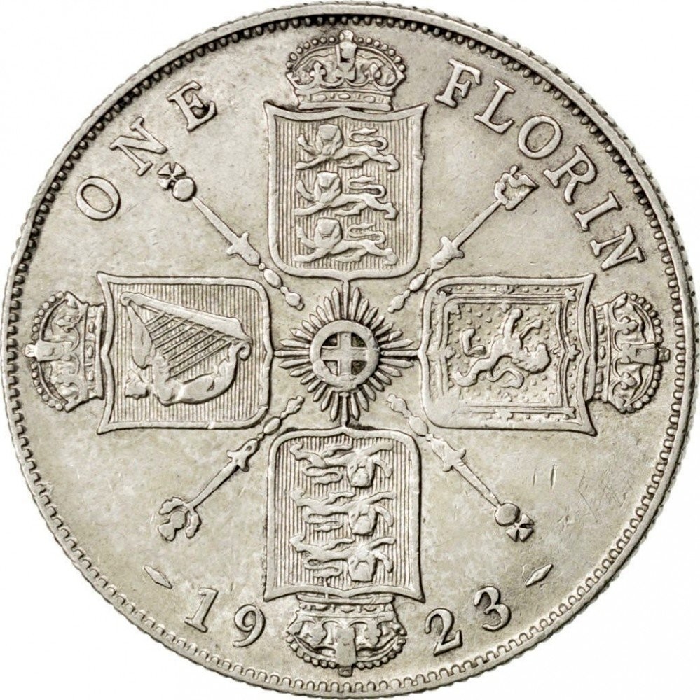 vulgaritet Pointer hjælp Great Britain Silver One Florin "Two Shillings" 1920-1926 coin value KM#  817a | coinscatalog.NET