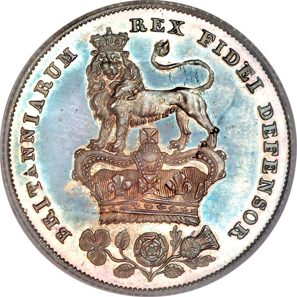 Uk km. Великобритания 1 шиллинг 1829 Георг IV. Монеты Fidei. Украшения Gratia Regina Fidei defensor. ARBITOLOGY: dei Gratia Rex.