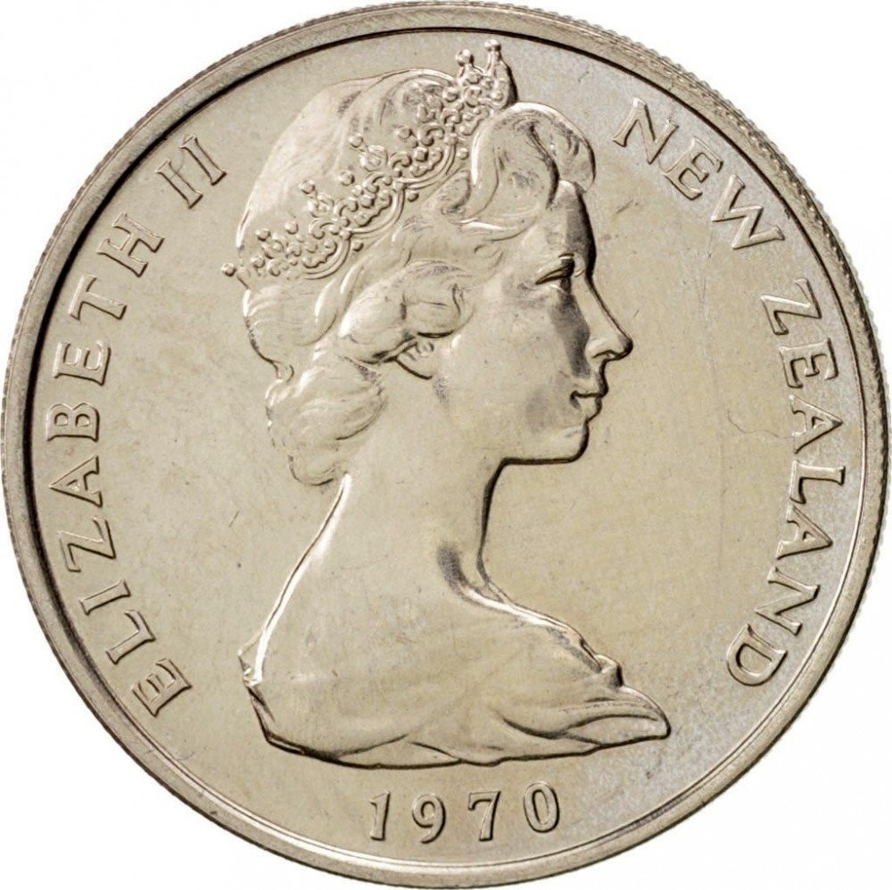 New Zealand 10 Cents (One Shilling) "Elizabeth II (2nd portrait)" 1967