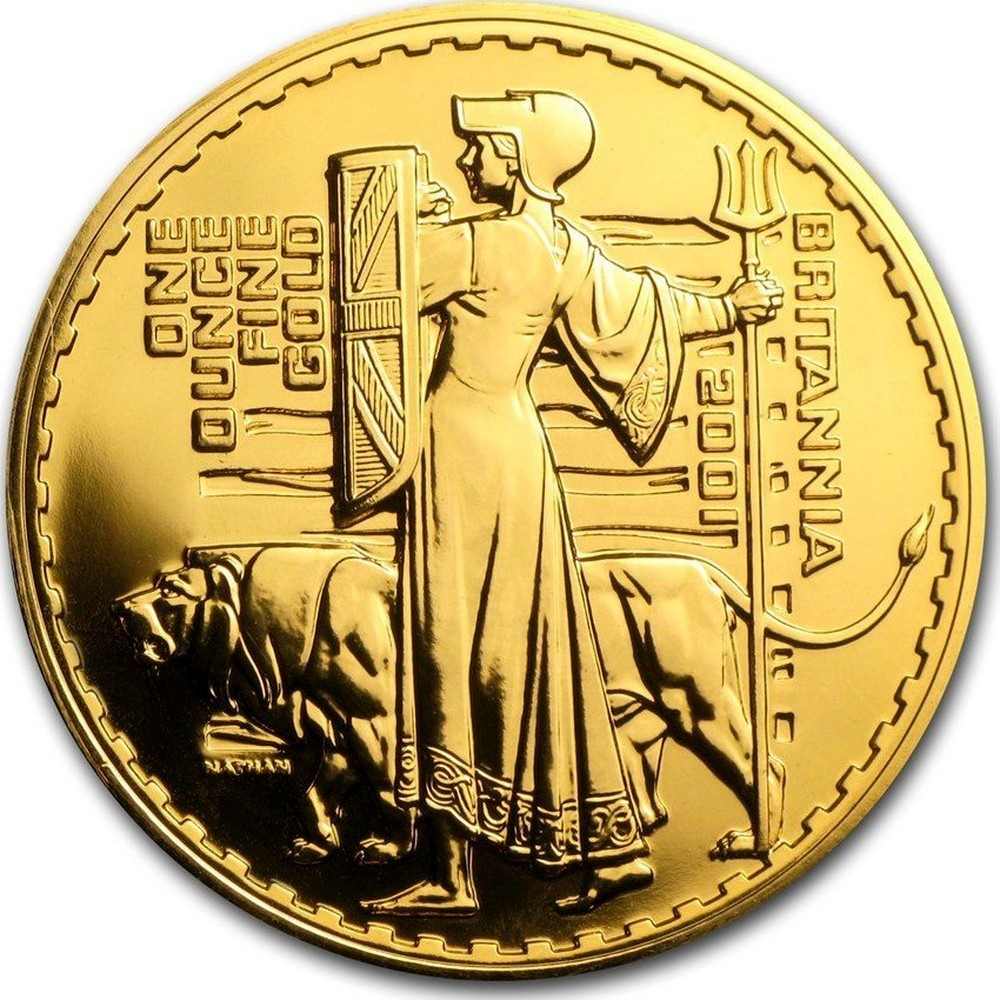 Gran Bretaña Oro 100 Libras "Britannia" 2001 KM# 1023 | coinscatalog.NET
