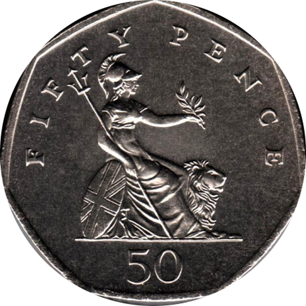 Great Britain Silver Fifty Pence Small Type Piedfort 1997 Coin great-britain-silver-fifty-pence-small-type-piedfort-1997-coin