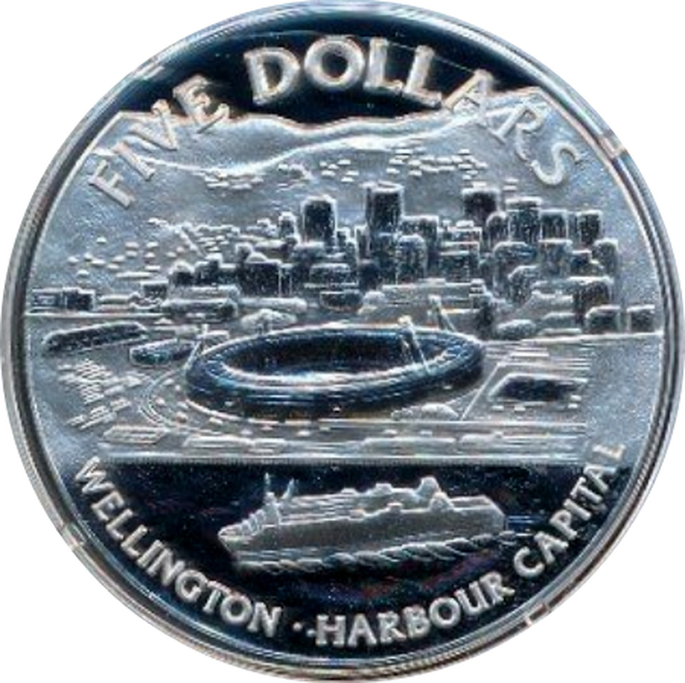 New Zealand 1999 Wellington Harbour Capital !!!Rare BU $5 UNC Coin