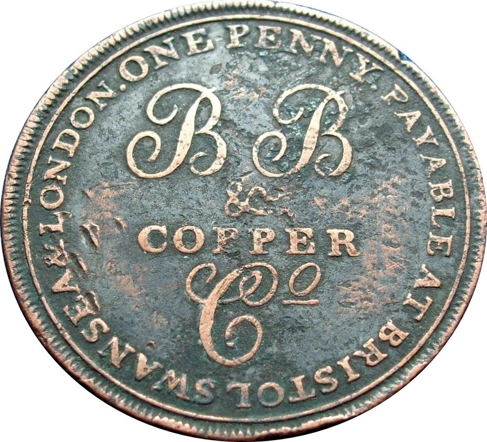 1811 large one penny token Bristol Brass & Copper company