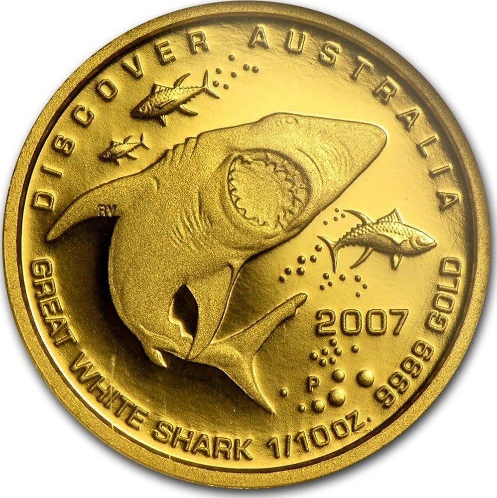 1 унция в долларах. Монета Elizabeth ll Australia 2007. Австралийские золотые монеты. Золотая монета акула. Монета акула 1 доллар.