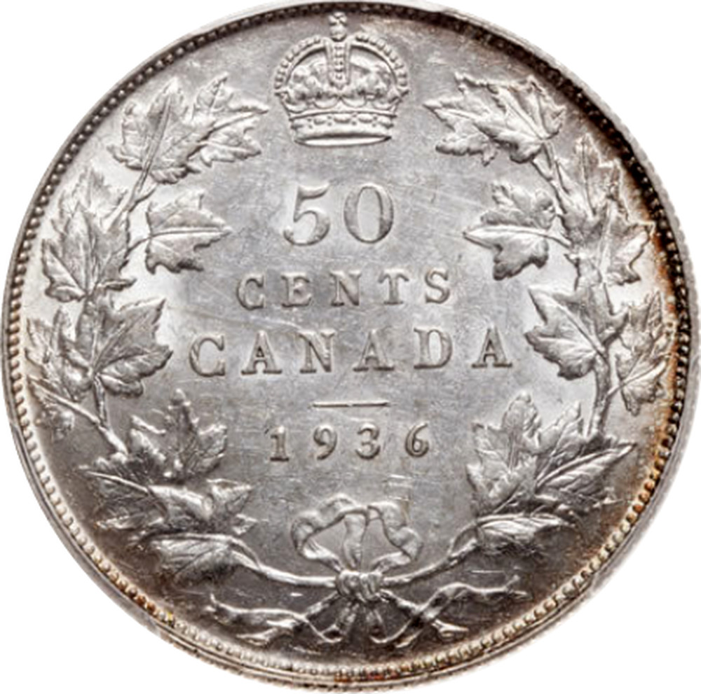 Canadian Silver 50 Cents George V 1920-1936 KM# 25a