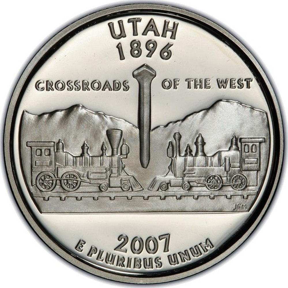 USA Quarter Dollar "Utah" 2007 coin value KM 400