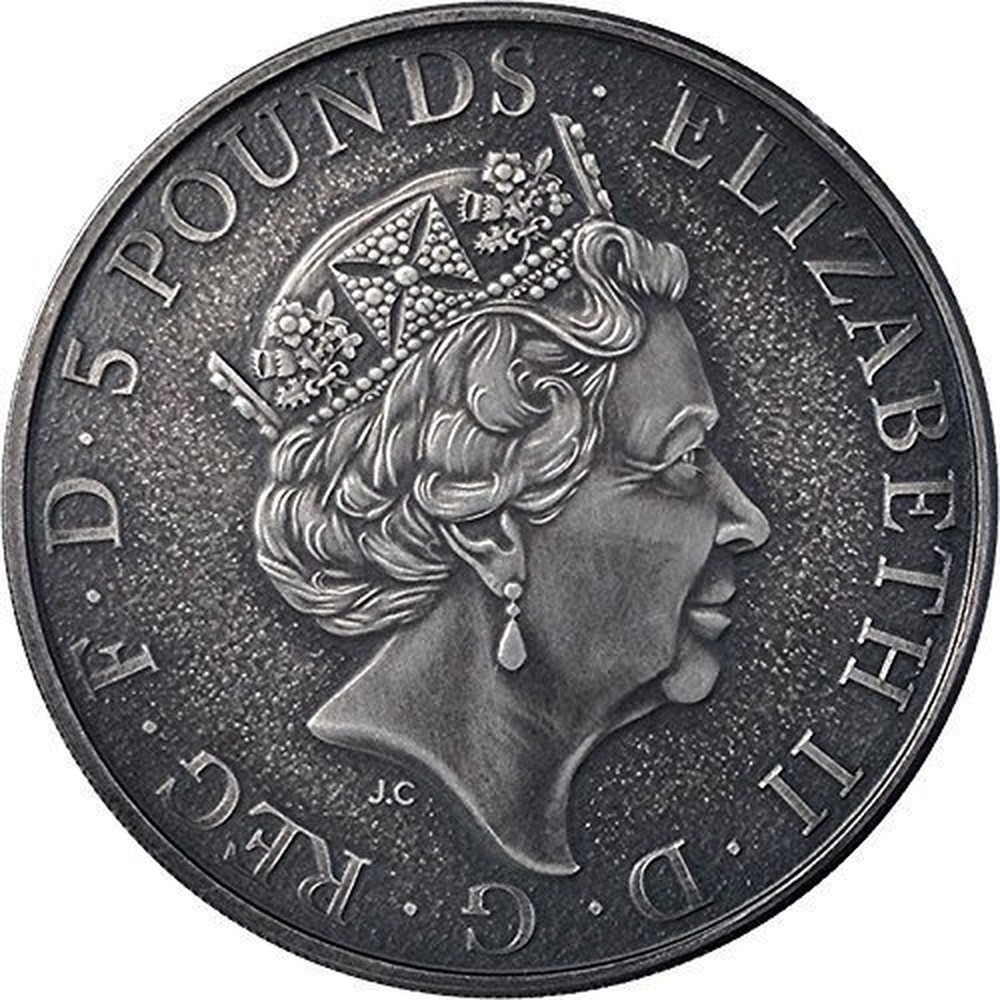 Great Britain 2 Oz Silver 5 Pounds 