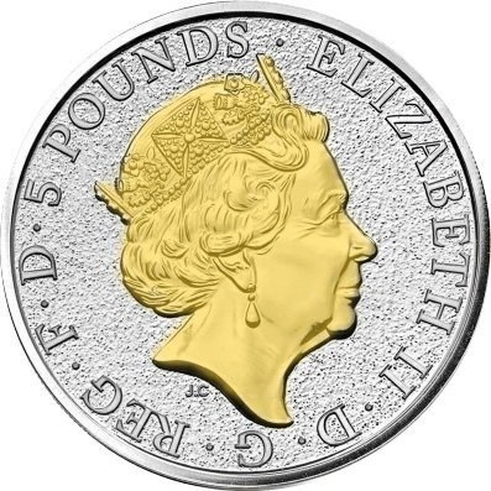 Great Britain 2 Oz Silver 5 Pounds 