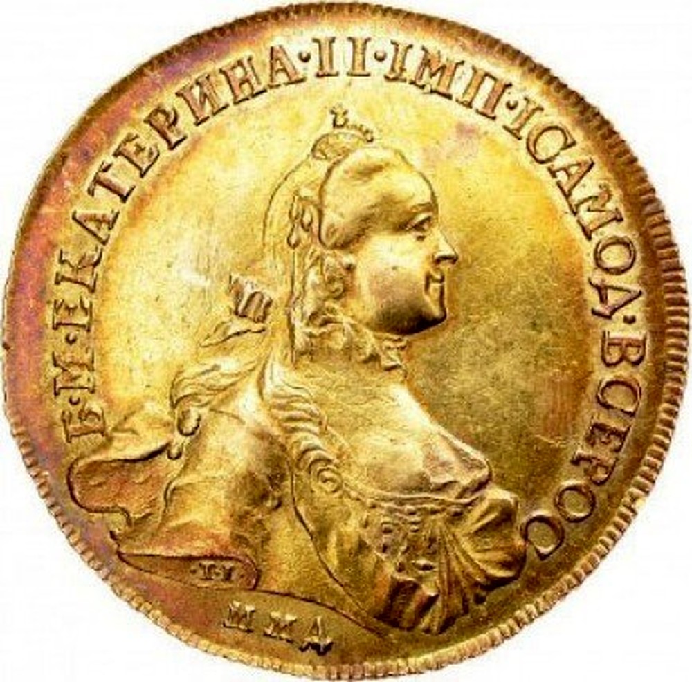 Монета царская 10. Золотая монета Екатерины 2 1762 года. Золотые монеты Екатерины 2.