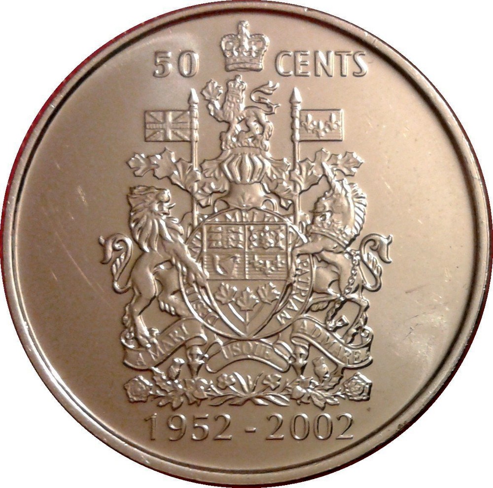 CANADA 1972 CANADIAN HALF DOLLAR QUEEN ELIZABETH JUBILEE 50 CENT COIN 