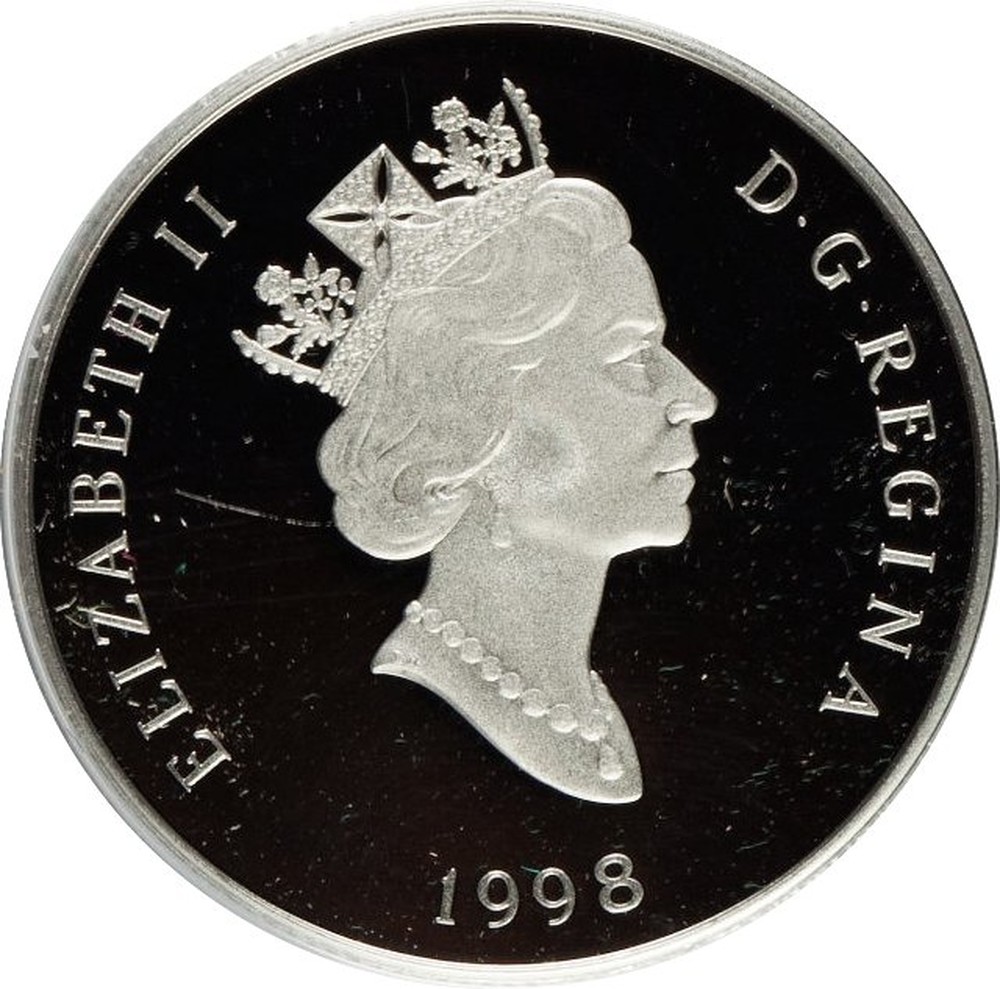 D G Regina Elizabeth 2 доллар Канада. 300 Долларов. Канада. 1990 Платина. Монета серебряная с волком и Елизаветой 2. Elithabeth 2 Platinum.