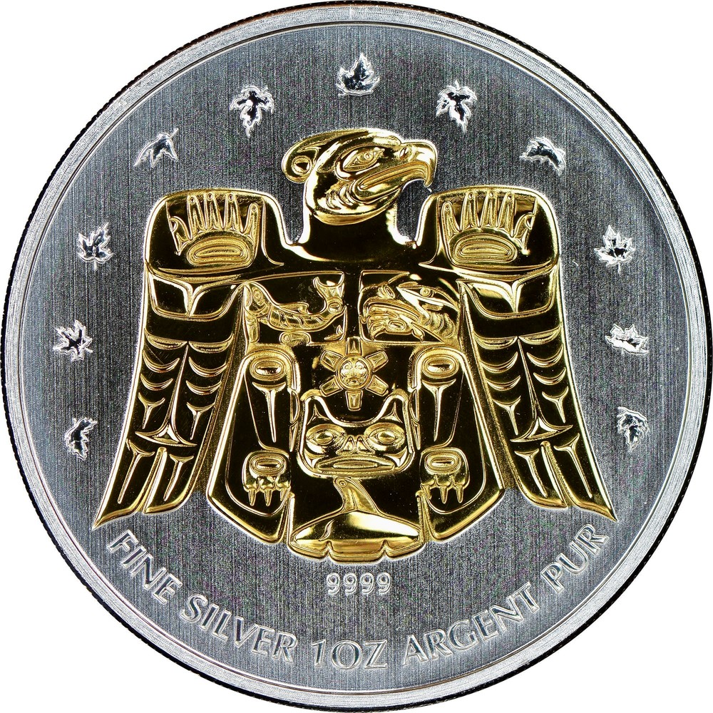 Canadian 1 Oz Silver 5 Dollars Thunderbird 2009 Coin Value KM 863a canadian-1-oz-silver-5-dollars-thunderbird-2009-coin-value-km-863a