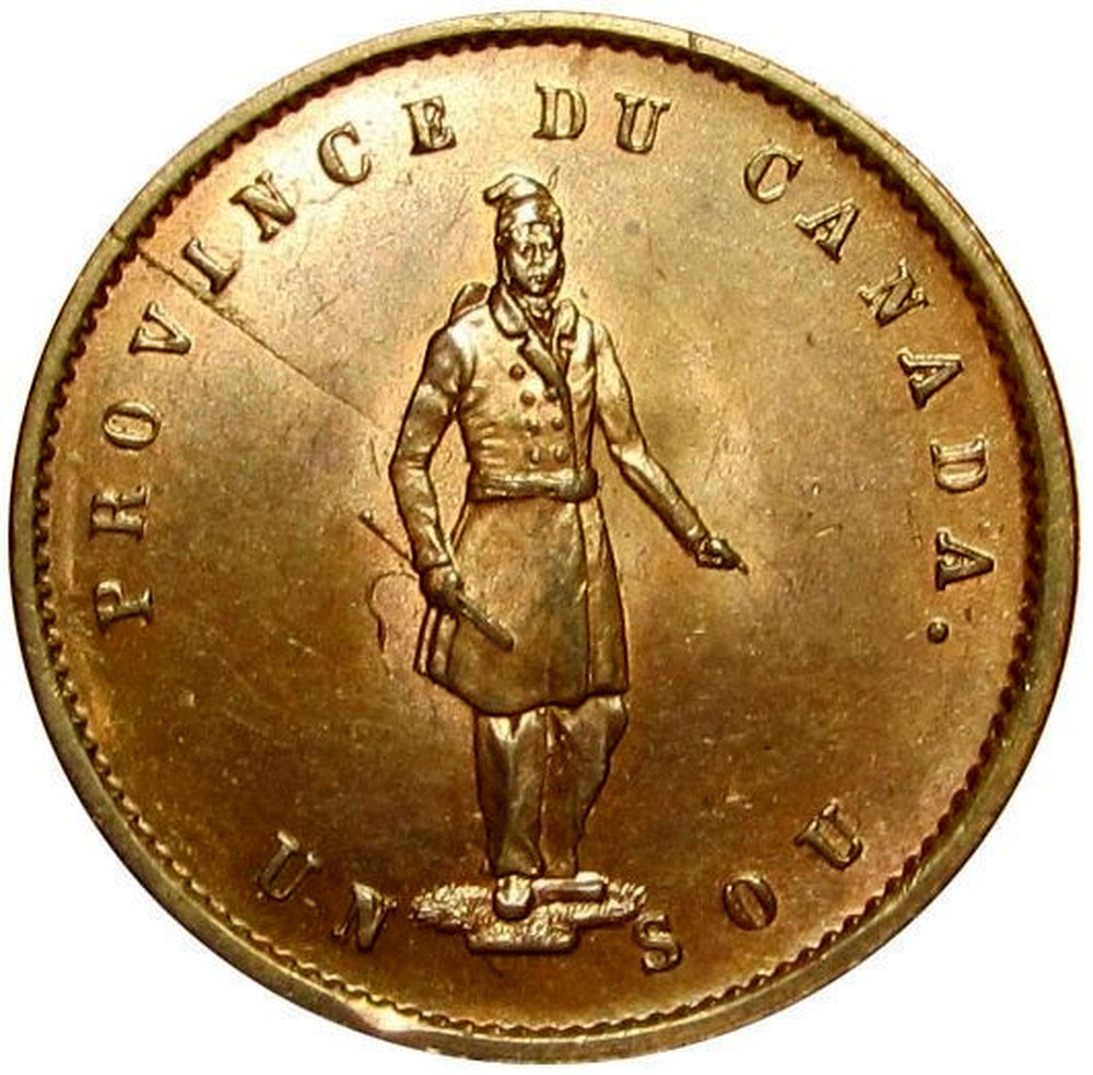Canadian One Penny Quebec 1852 coin value KM Tn21a