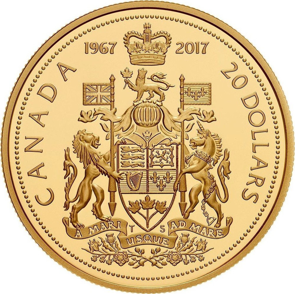 Canadian Gold plated Silver 20 Dollars 