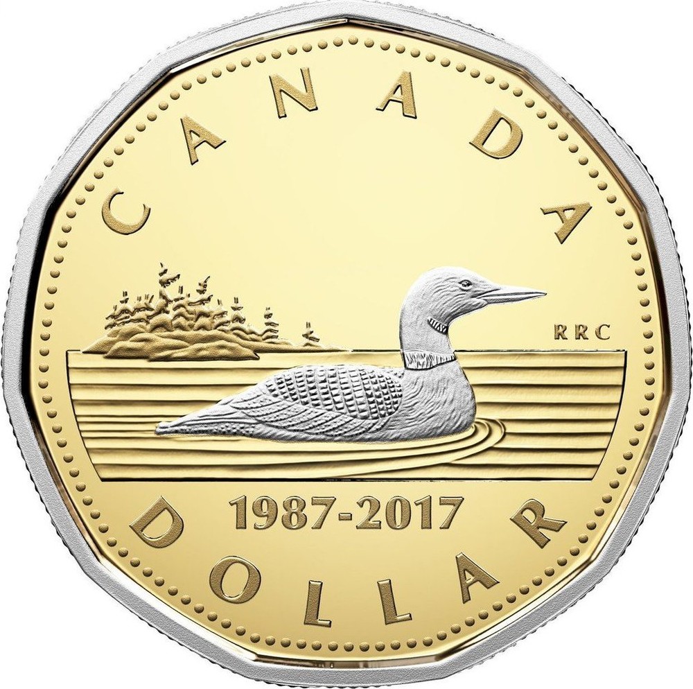 BU PR PF proof Canada 1993 loonie dollar $1 regular common loon coin
