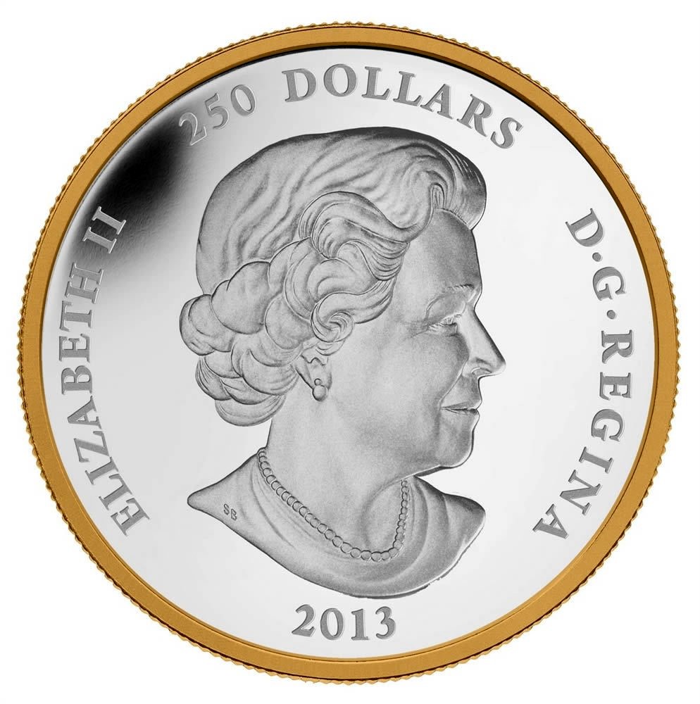 250 долларов. Fine Gold kilo Coin – early Canada (2007).