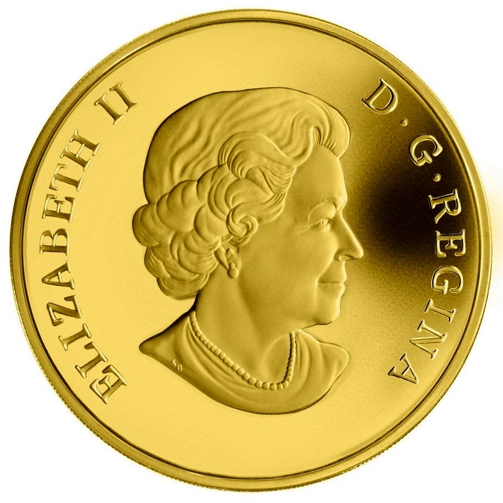 1 300 долларов. Золотая монета Elizabeth 2 Канада.