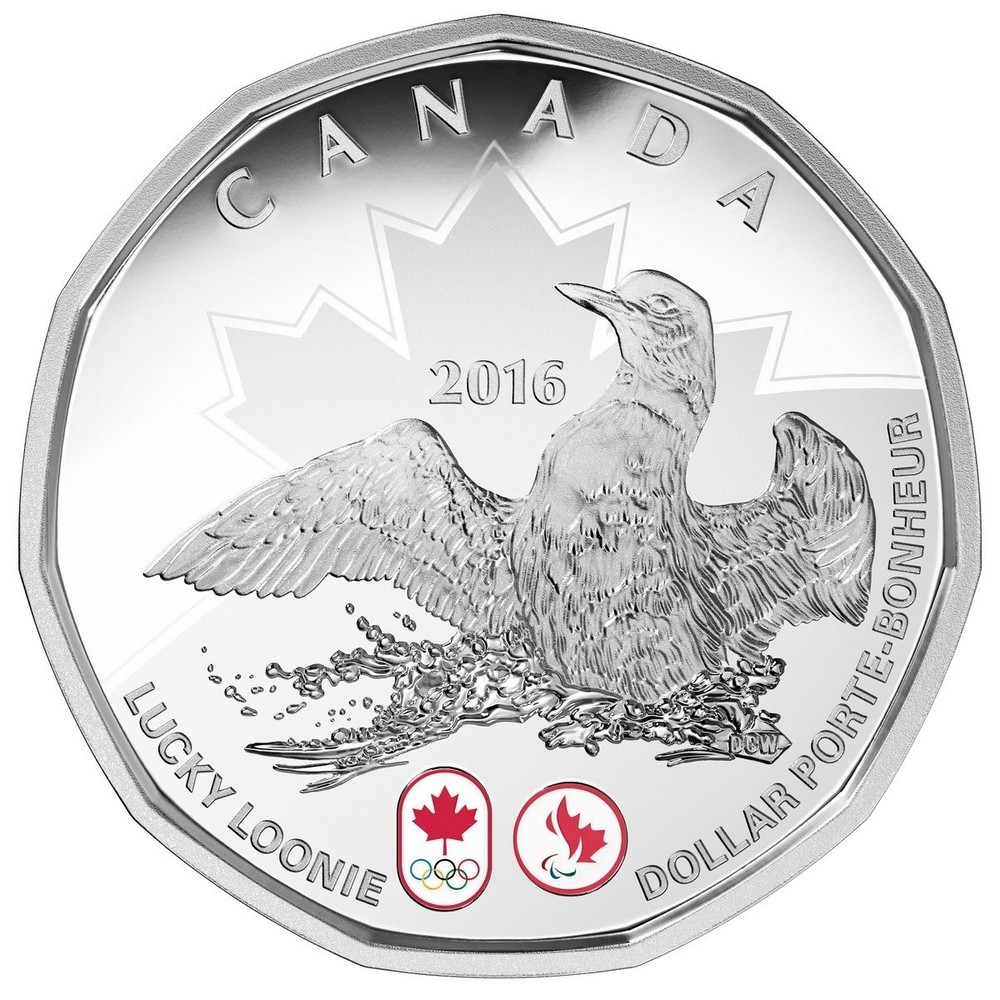 Olympic Lucky Loonie 2012 Canada Sterling Silver Coin 