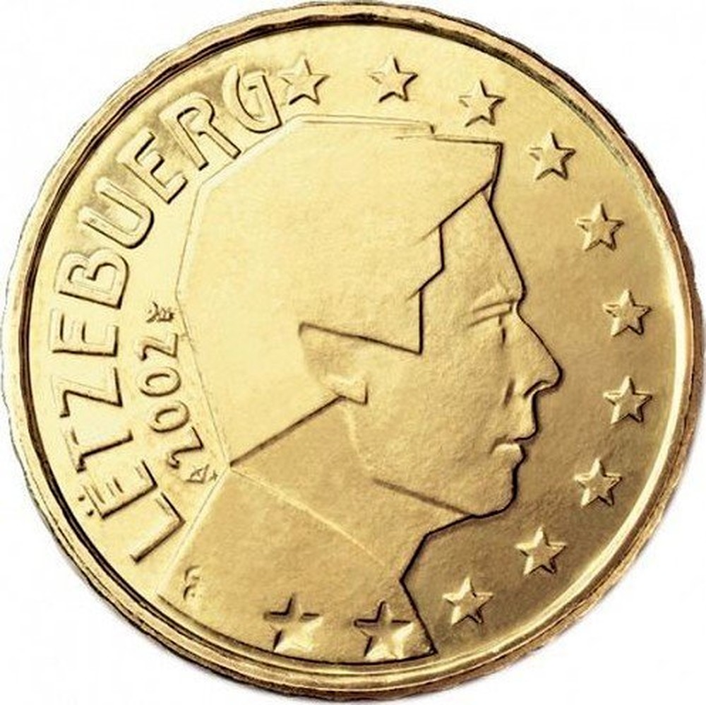Piece De 50 Centimes Letzebuerg 2002 Luxembourgish 50 Euro Cent "1st map" 2002-2006 KM# 80 | coinscatalog.NET