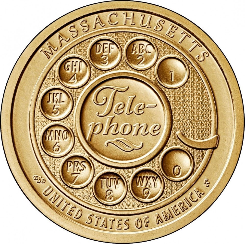 USA 1 Dollar "Telephone Massachusetts" 2020 coin value