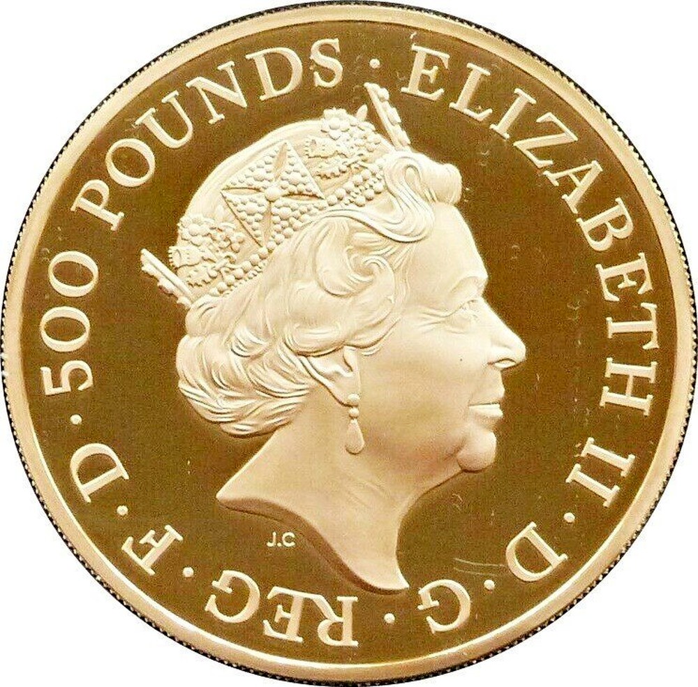 Great Britain 5 Oz Gold 500 Pounds 