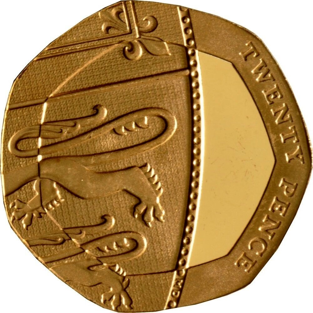 Golden 22. Монеты Великобритании щит Королевский. 20 Pence Coin. Марки золотые Англия. Twenty Pence 2015.