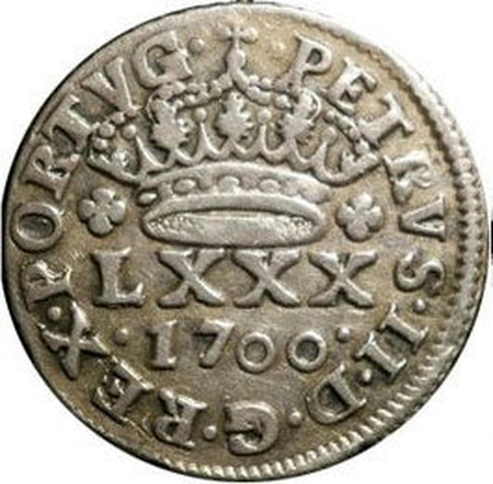 Portuguese Silver 80 Reis (LXXX. Tostao) 