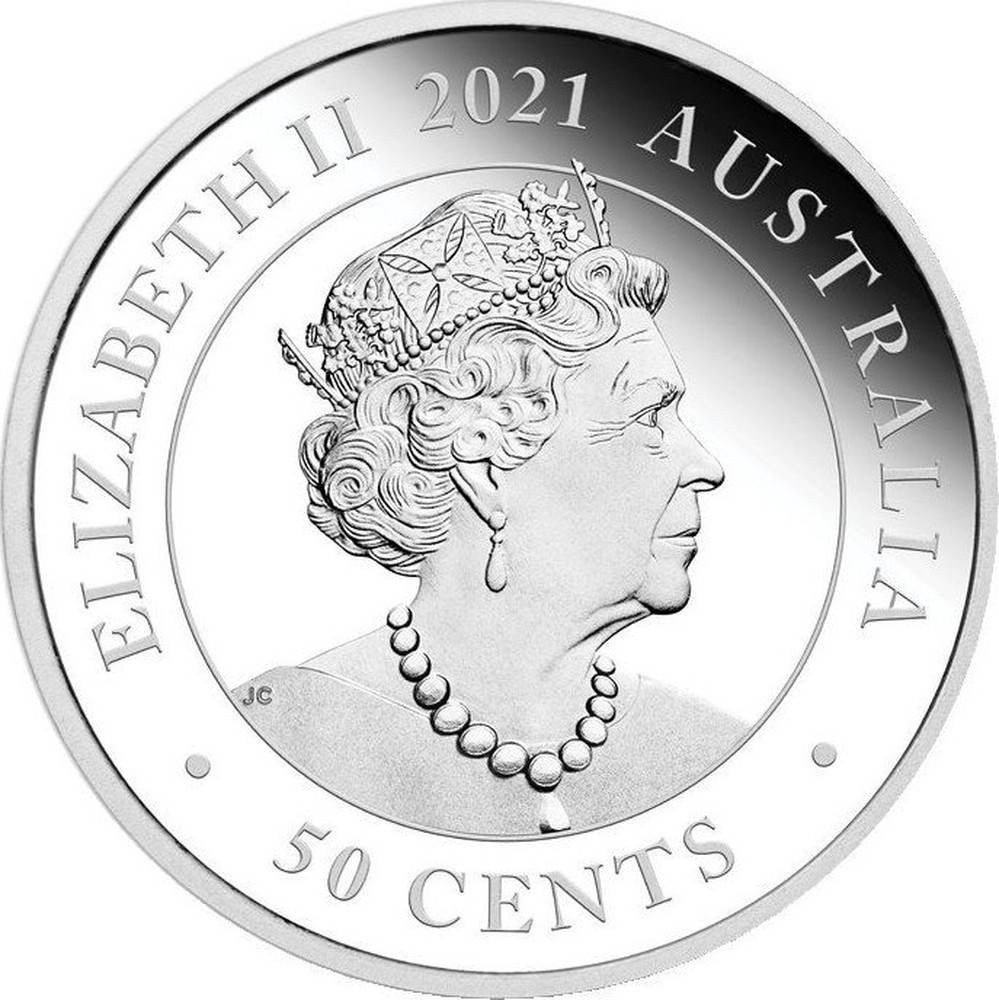 Australian 1/2 Oz Silver 50 Cents "Dreaming Down Under Kangaroo" 2021