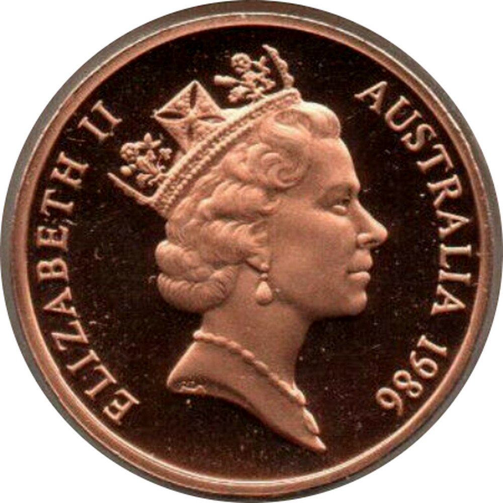 1984 2c Frilled Necked Dragon Lizard 2 Cent Australian Coin UNC in 2x2 holder 