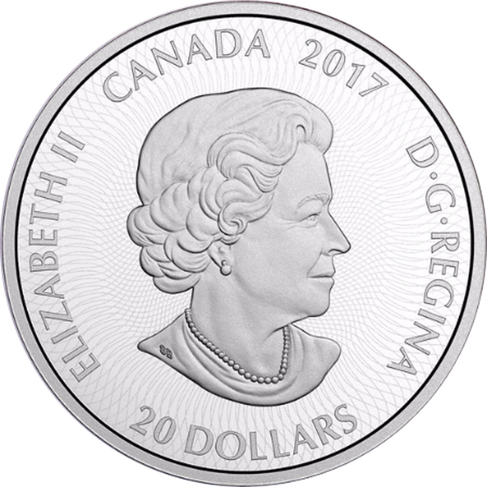 2017Maple Leaf-Canadiana Kaleidoscope' Color Prf $20 Silver 1oz .9999Fine 18063 