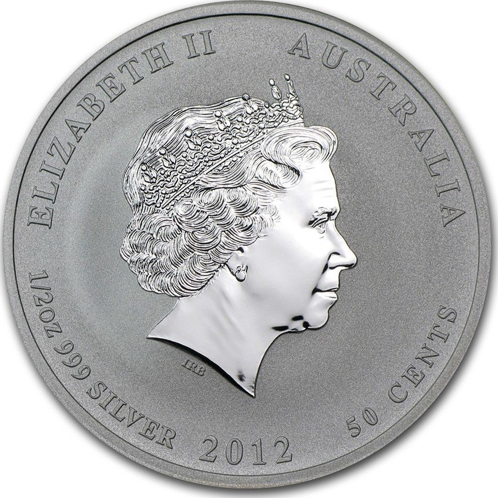 2012 Australian Lunar Dragon 1/2 oz Silver Coin Perth Mint 50 Cent Half Ounce