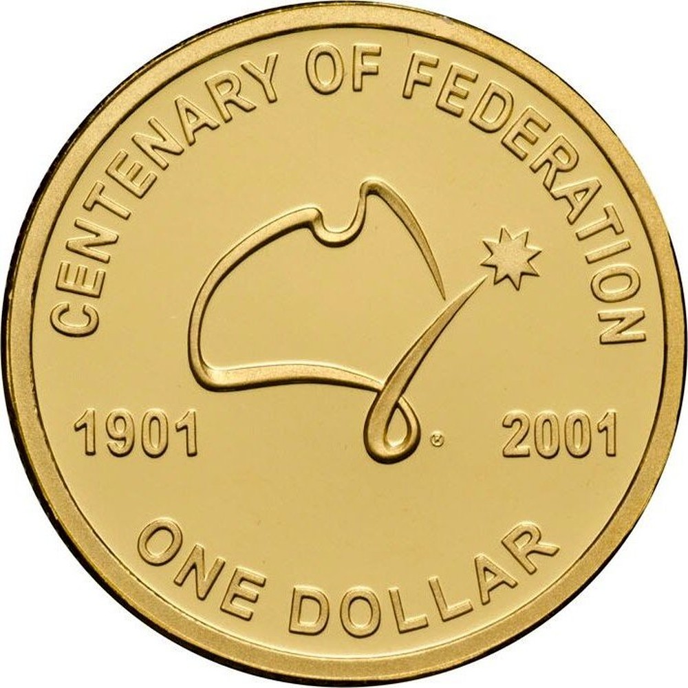 Australian Gold One Dollar Centenary Of Federation 2001 Coin Value Km 534 1a Coinscatalog Net