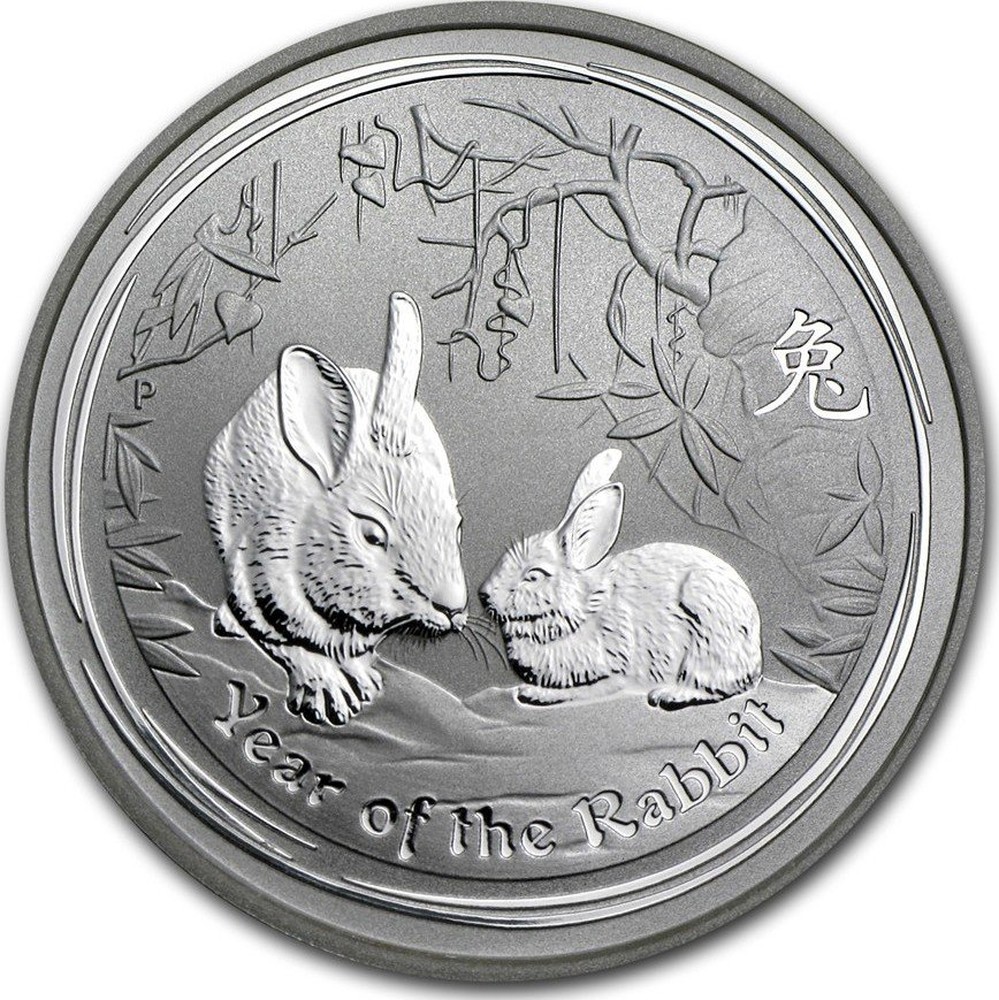 2011 Australian Lunar Year of the Rabbit 50 c 1/2 oz .999 silver Coin Proof 