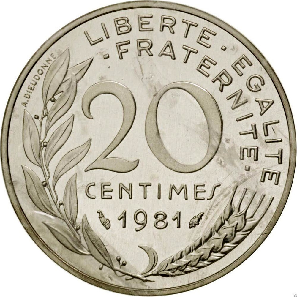 French Silver 20 Centimes