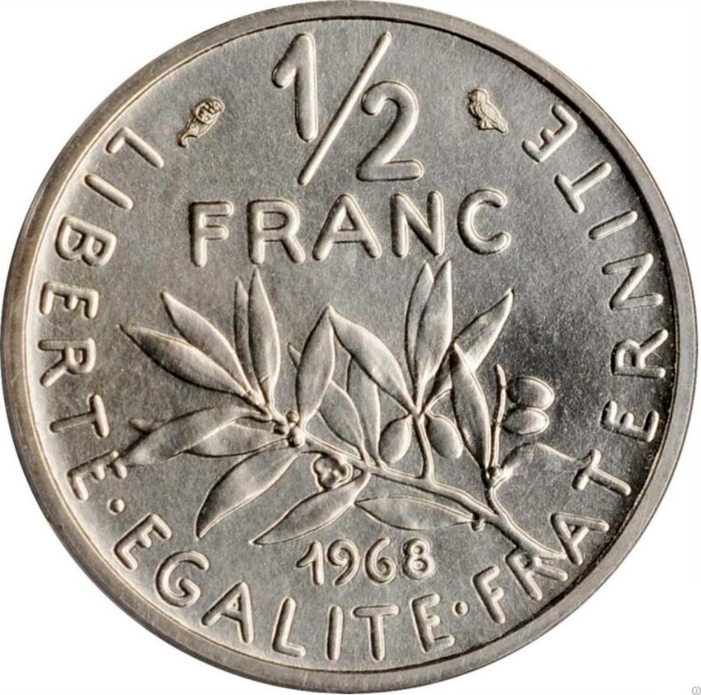 French Silver 1 2 Franc