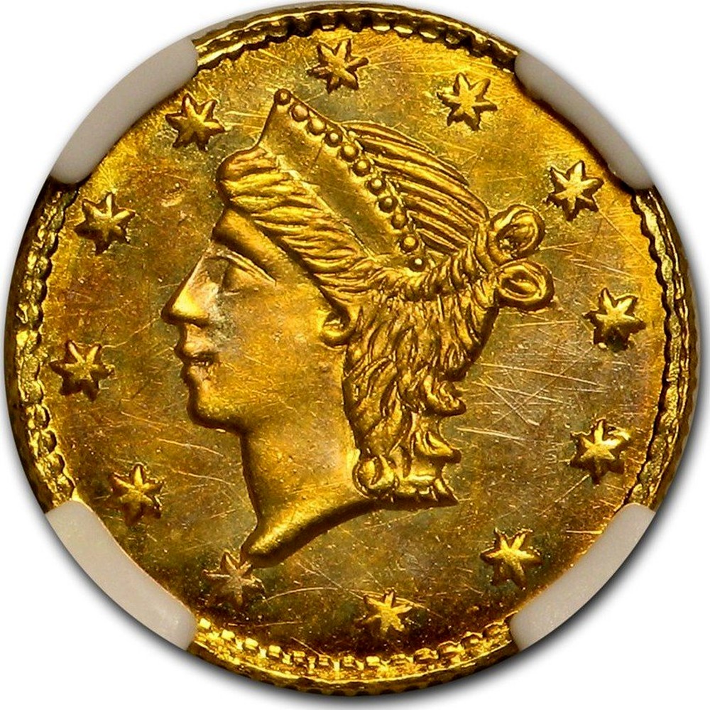 Usa Gold Dollar Liberty Round 1854 Coin Value Coinscatalog Net