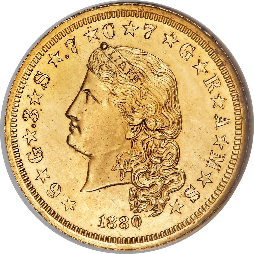 1879 Stella Gold $4 Flowing Hair Four Dollar Piece - Early Gold