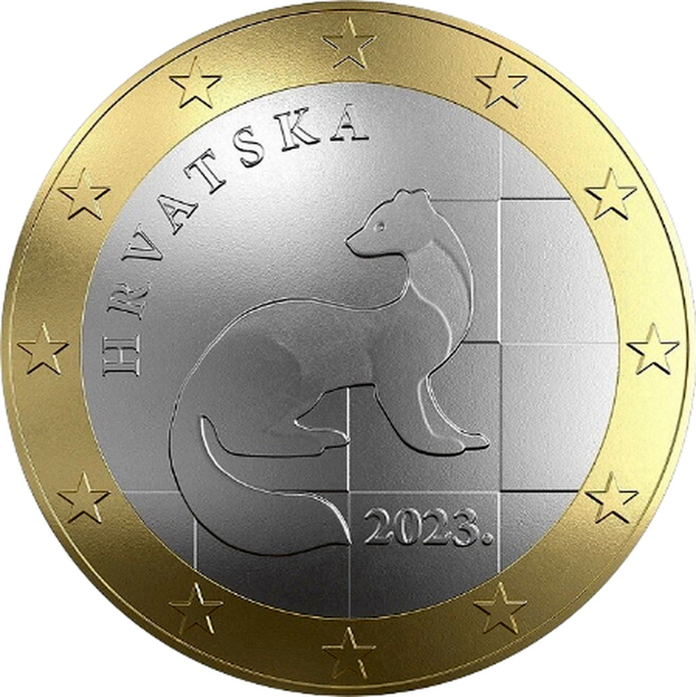 1 Euro Bimetálico Croata Moneda de Circulación 2023