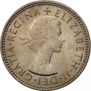 English #1 Great Britain 1962-1 Shilling Copper-Nickel Coin Elizabeth II 
