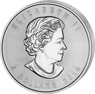 Canadian 1 Oz Silver 5 Dollars 