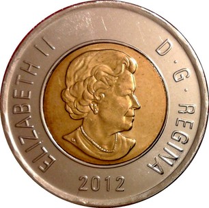 Canada Circulated 2 Dollars -War of 1812 Toonie Canadian Coin 2012