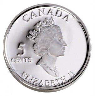 Canadian Silver 5 Cents 