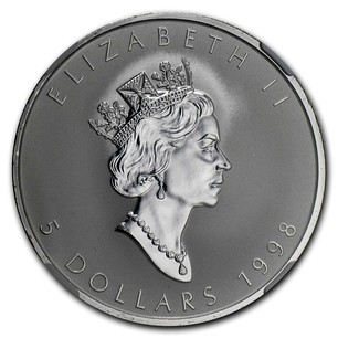 Canadian 1 Oz Silver 5 Dollars 